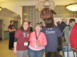 participants posing with Monty Moose at Moose Tech Event