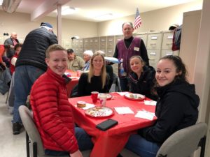 group of Key Club members at breakfast