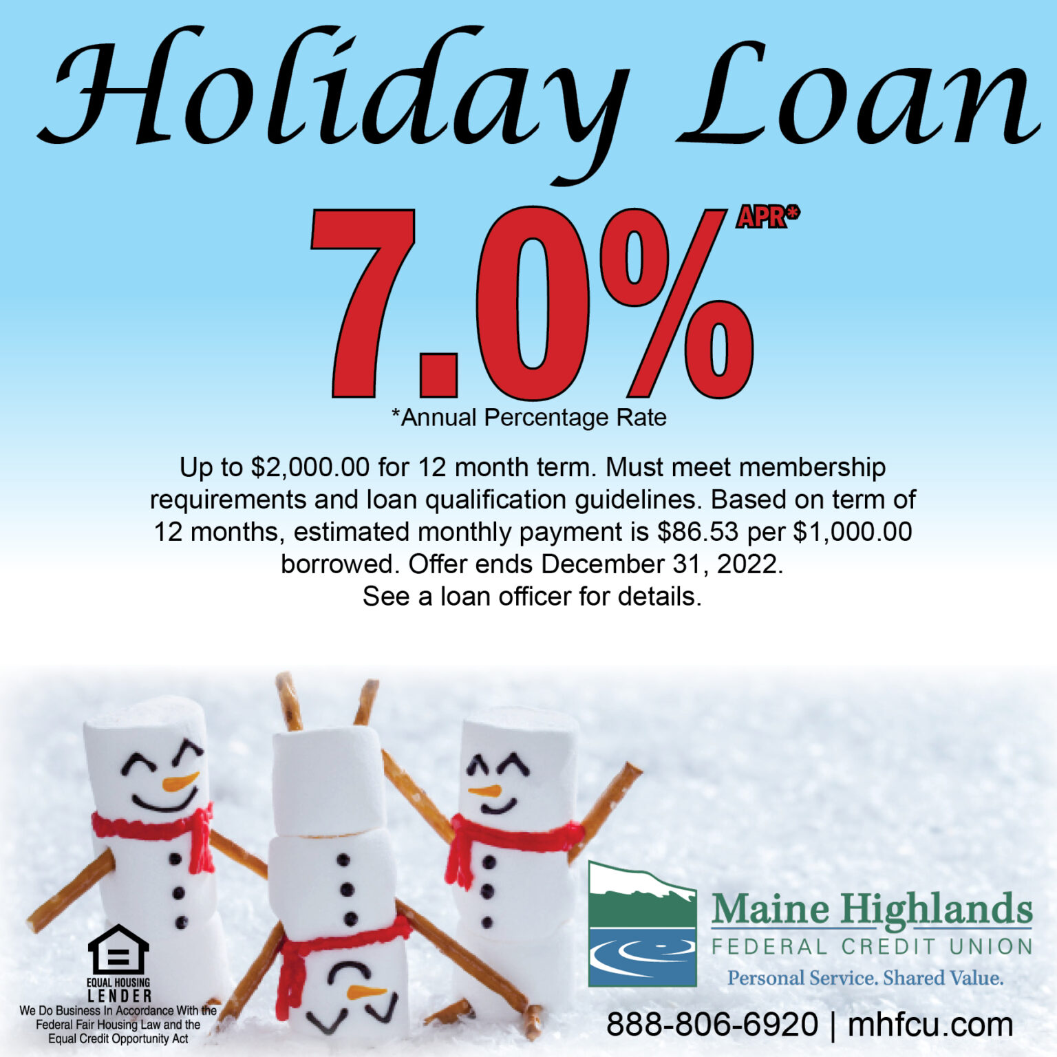 Current Loan Specials Maine Highlands Federal Credit Union