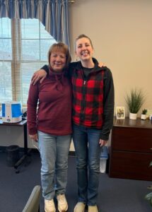 Employees wearing red for heart health