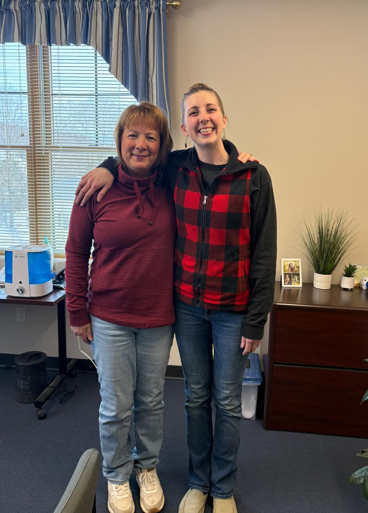 Employees wearing red for heart health