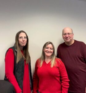 Employees wearing red for heart health